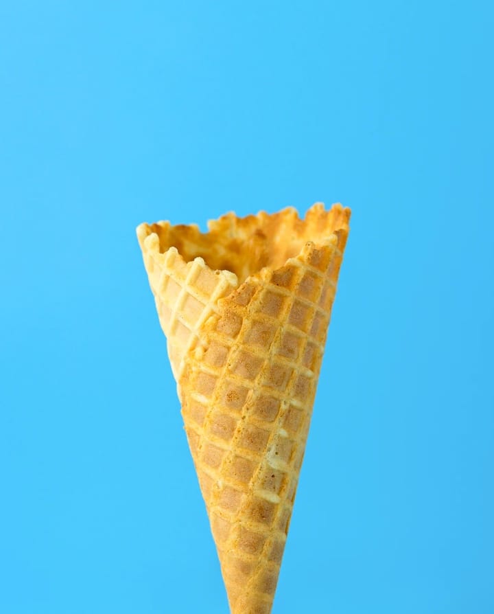 Image of an cone with a blue background.